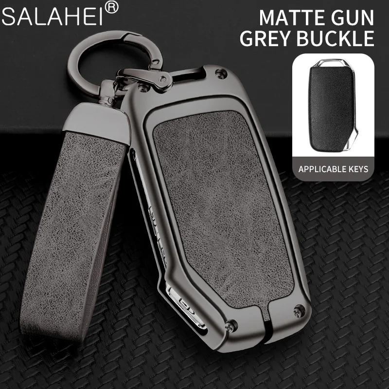 Alloy Leather Car Remote Key Case For KIA Sportage R GT Stinger Sorento Ceed Cerato Forte Niro Soul Telluride Protector Keyless