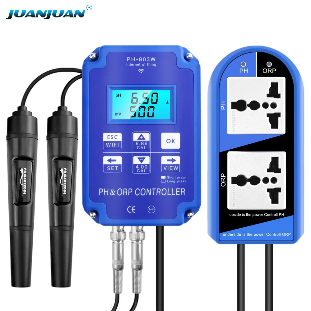 PH-803W 2 in 1 Wifi Output Power Relay  Water Quality Tester Ph Meter for Analysis Aquarium