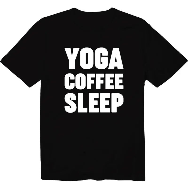 

Футболка для медитации Yoga Coffee Sleep Mindfulness с забавным юмором