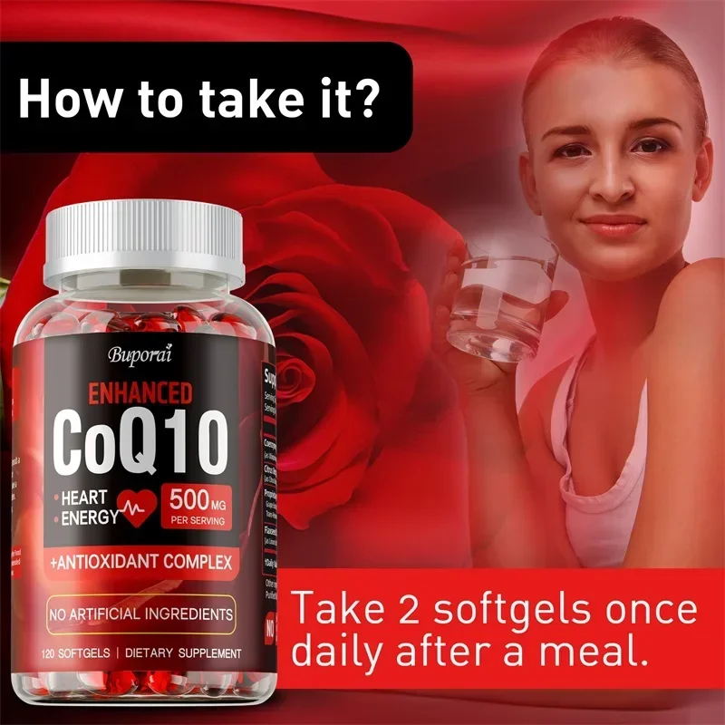 High Absorption CoQ10 Capsules - Antioxidant Support for Brain, Heart, & Energy Health