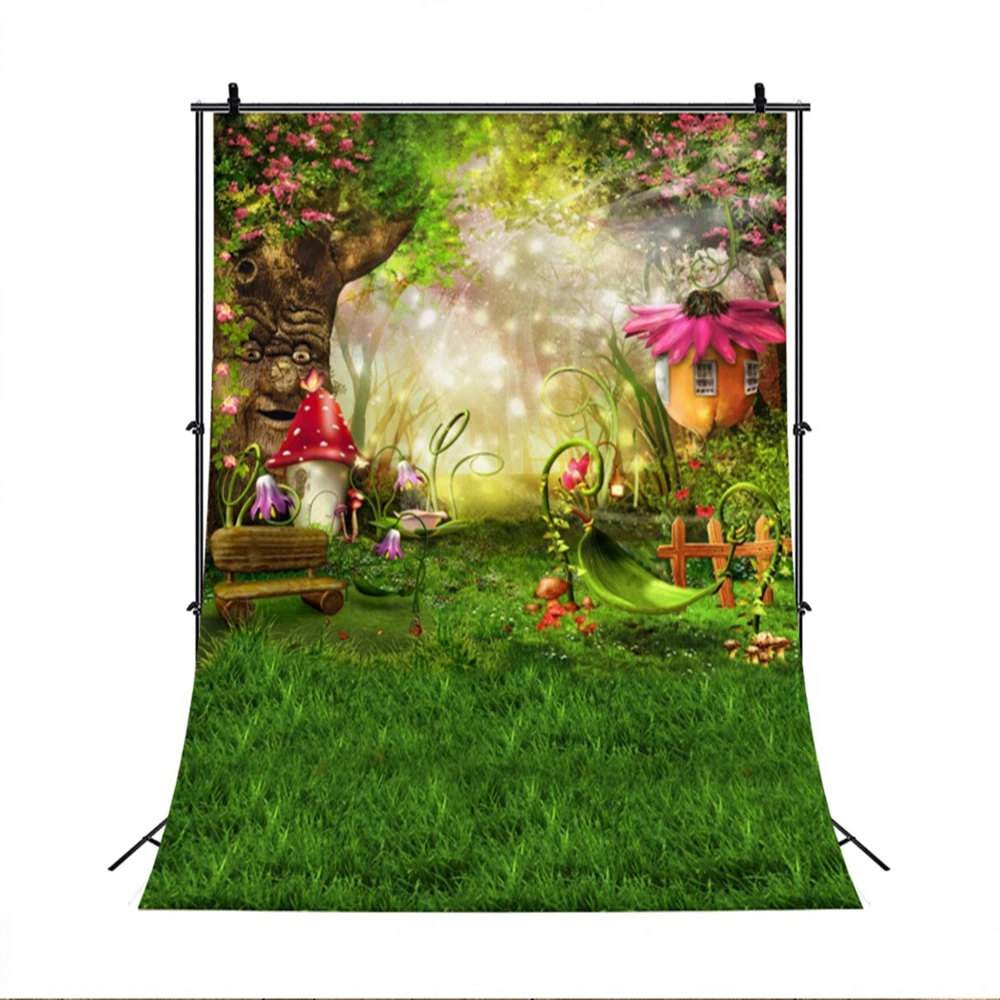 Spring Forest Backdrop Fairy Tale Fantasy Elves Nature Scenery Kids Art Portrait Baby Shower Photography Background Photo Studio