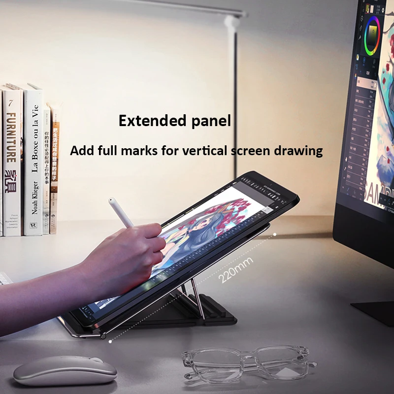 MoZhao Tablet Stand Desktop Raised Bracket Base Lifting Metal Folding Storage Cooling Rack Laptop Rack