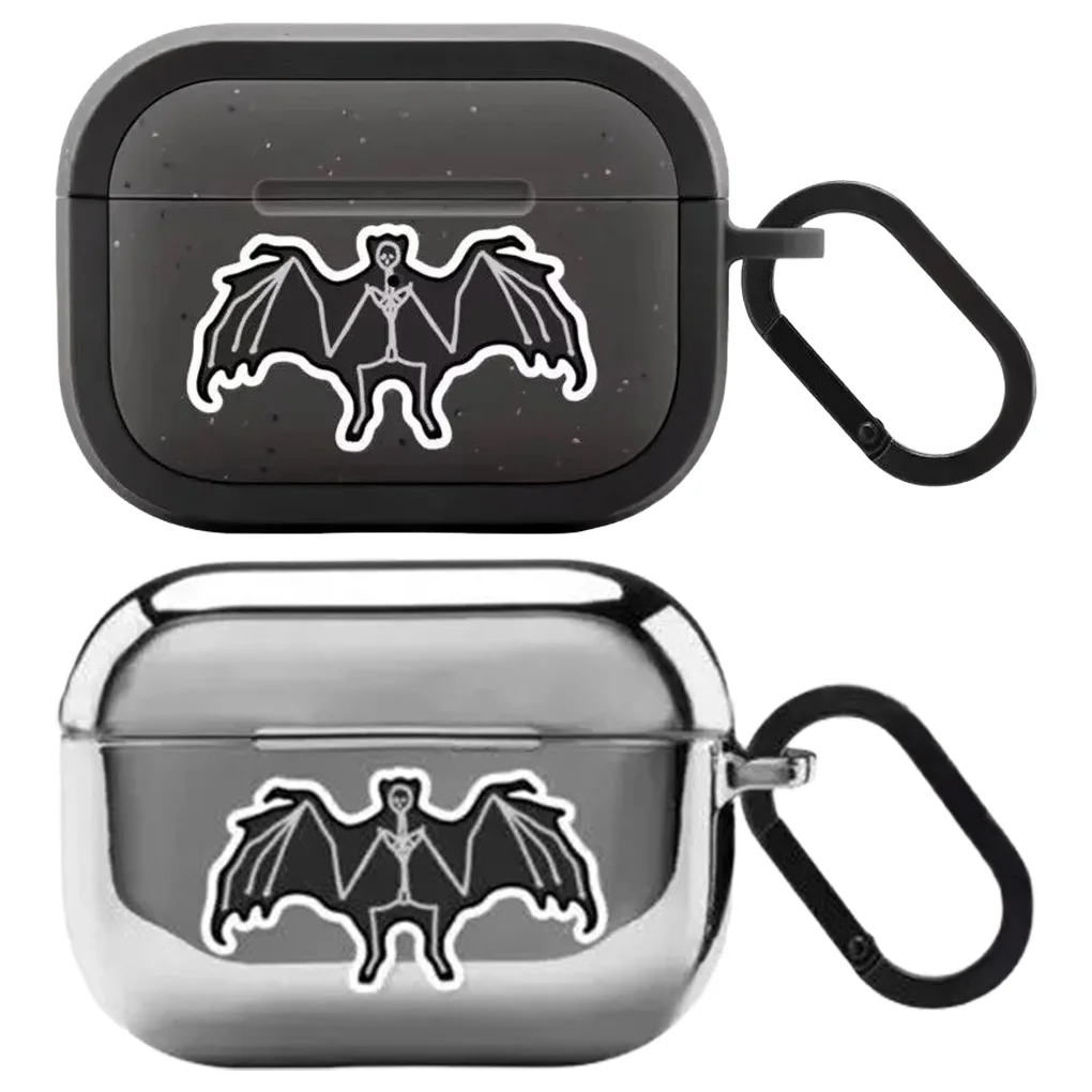 

Simple Skeleton Bat Protective Case for AirPods Pro3 Pro 4 3 Pro Earbuds Charging Box Cover with Hook