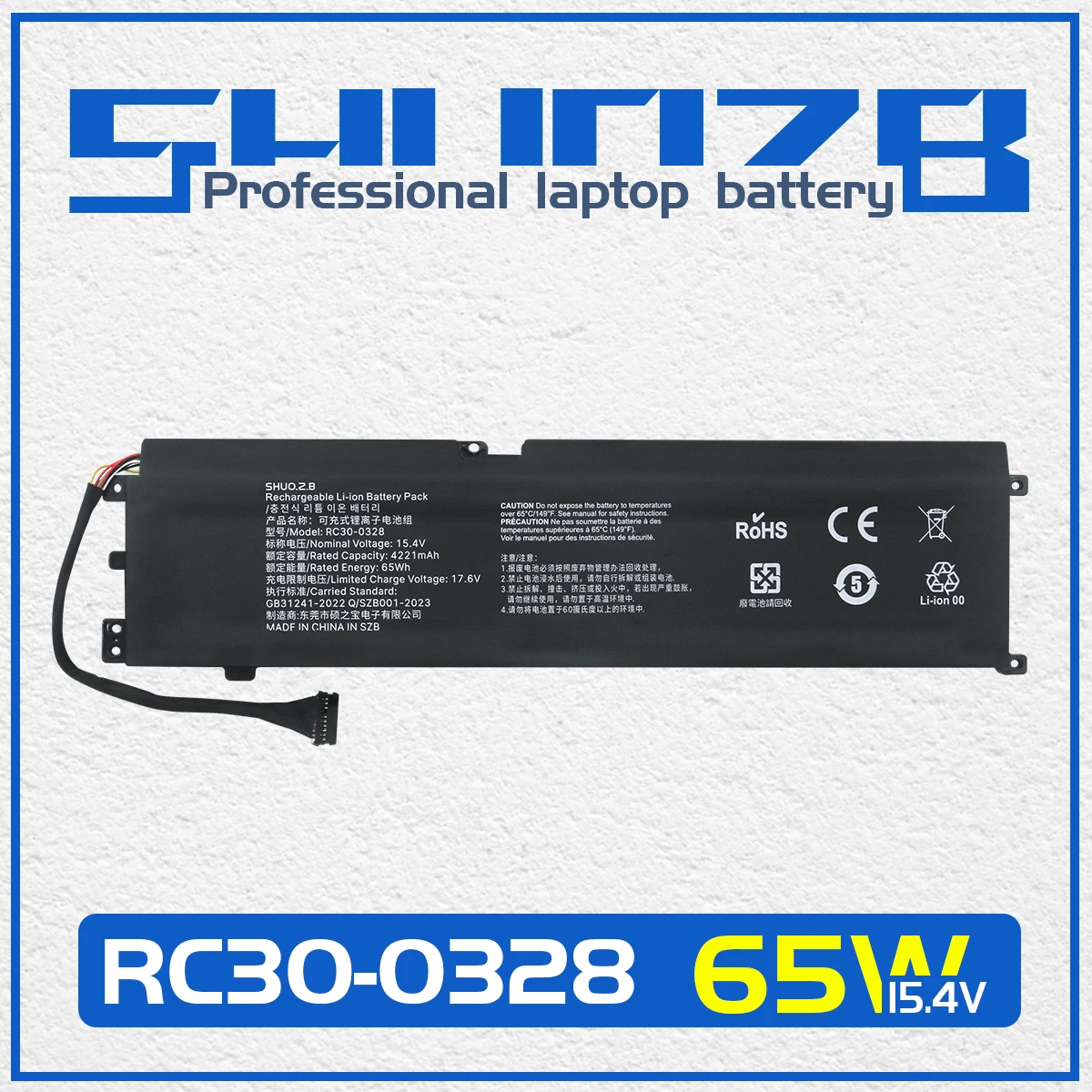

SHUOZB RC30-0328 Аккумулятор для ноутбука Razer Blade 15 2020 RZ09-0328 RZ09-03304x RZ09-03305x RZ09-0330x 15,4 В 65 Втч 4221 мАч