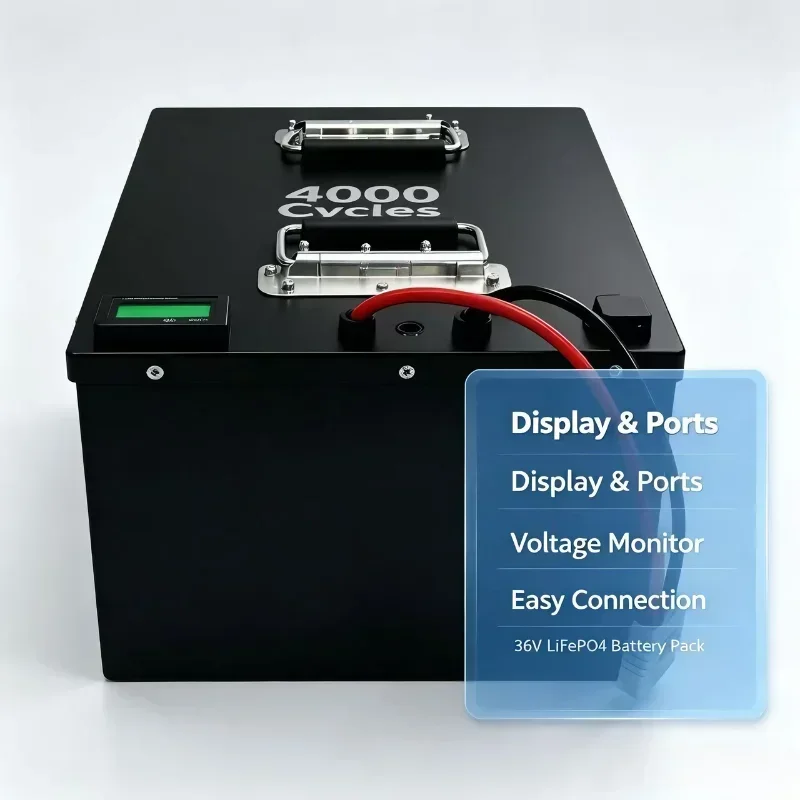 36V LiFePO4 Battery Pack 60Ah‑300Ah, 43.8V Charge Voltage, Integrated Smart BMS, Deep Cycle Rechargeable Power for 3000W Golf Ca
