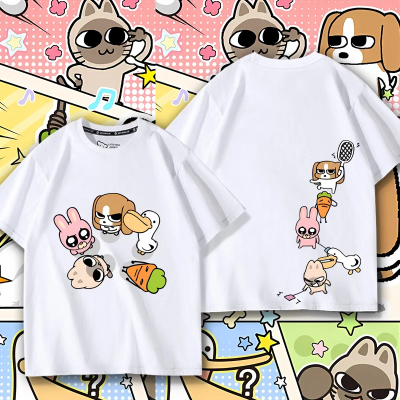 

Pure Cotton ort Sve T-irt ex Student Summer Faionable Clothing Liu Tangzhen Printed round Ne Top for Teens