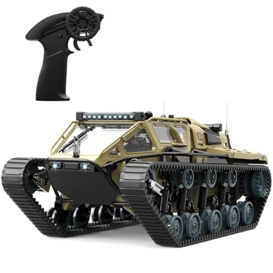 RC Tank Car For Off-Road Use, Metal And Plastic Body, Olive Green, High Speed Crawler With 360 Rotation And Drifting Capability