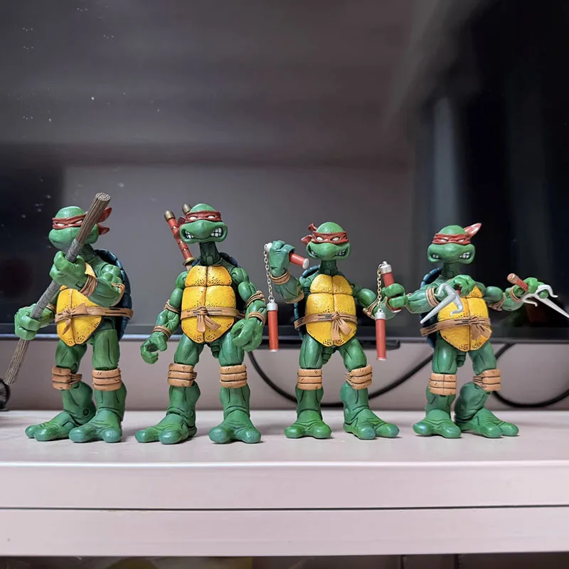 

4 шт. TMNT фигурка аниме «Черепаха-ниндзя» фигурки героев NECA манга фигурка ПВХ коллекция модель игрушки подарок для детей