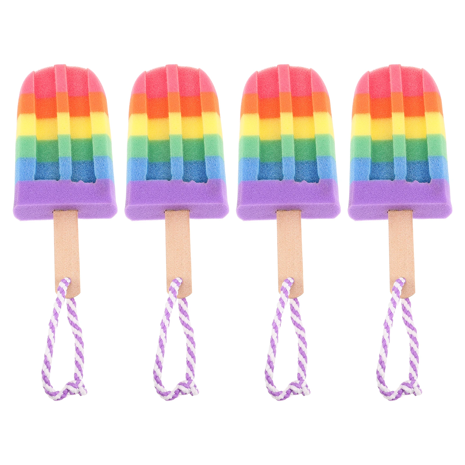 

4Pcs Bath Sponge Novelty Soft Body Scrubber Cute Washing Exfoliator Lightweight Durable Travel Outdoor Activities