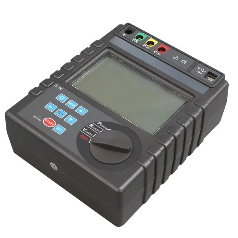 Double Clamp Meter High Accuracy Multifunction Ground Earth Resistance Tester