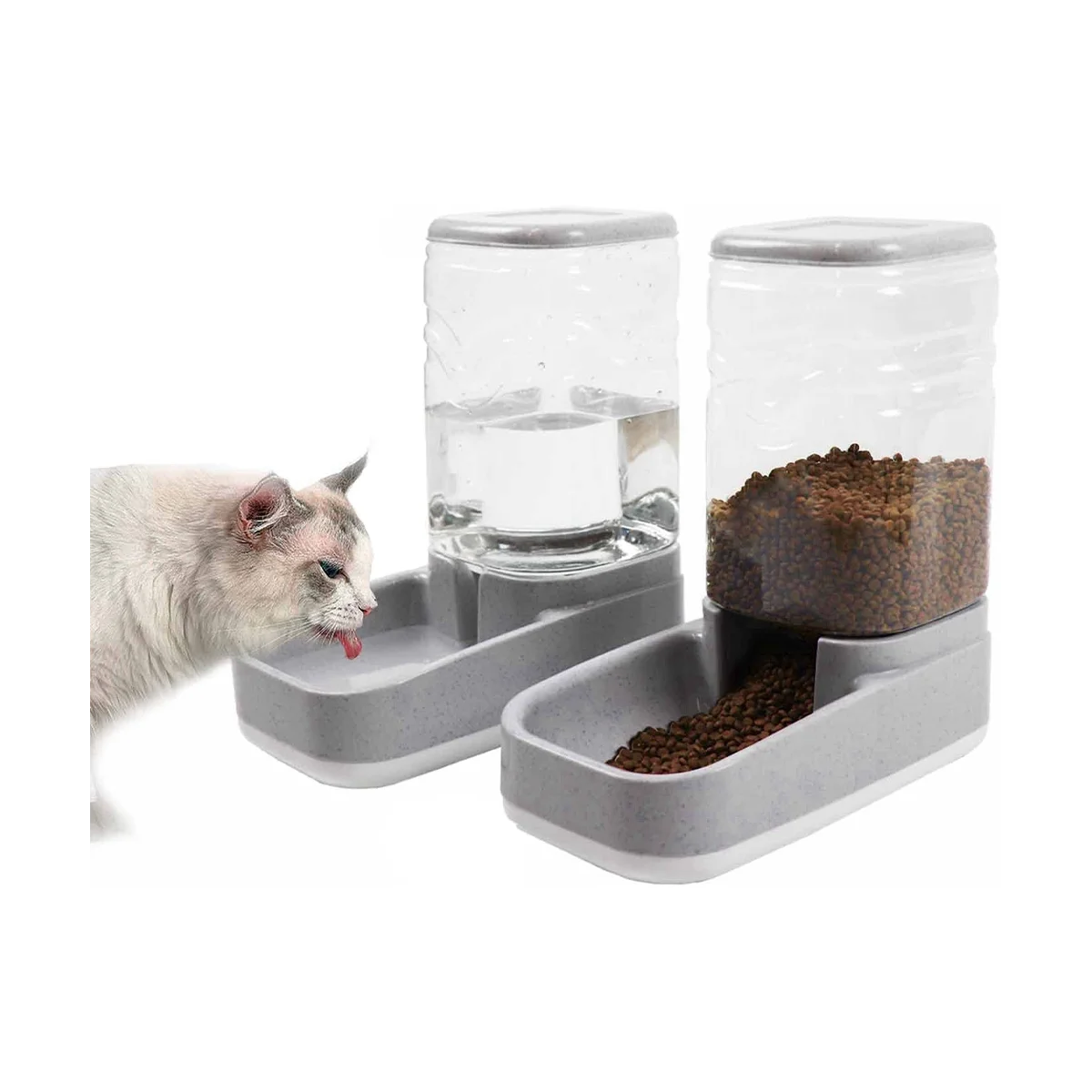 3.8L Food and Water Dispenser Set for Automatic Feeding Dog and Other Pets, Suitable for Most Pet Gravity Dispensers