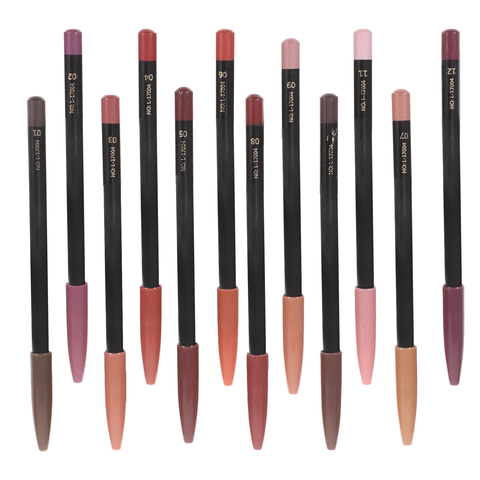 Honmeet Set di matite per labbra opache impermeabili a 12 colori marrone per modellare il trucco scolpito