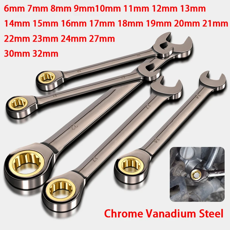 

Open End Wrench 6-32mm Combination Wrench Dual Purpose Wrenches Spanner Set Hand Repairing Tools