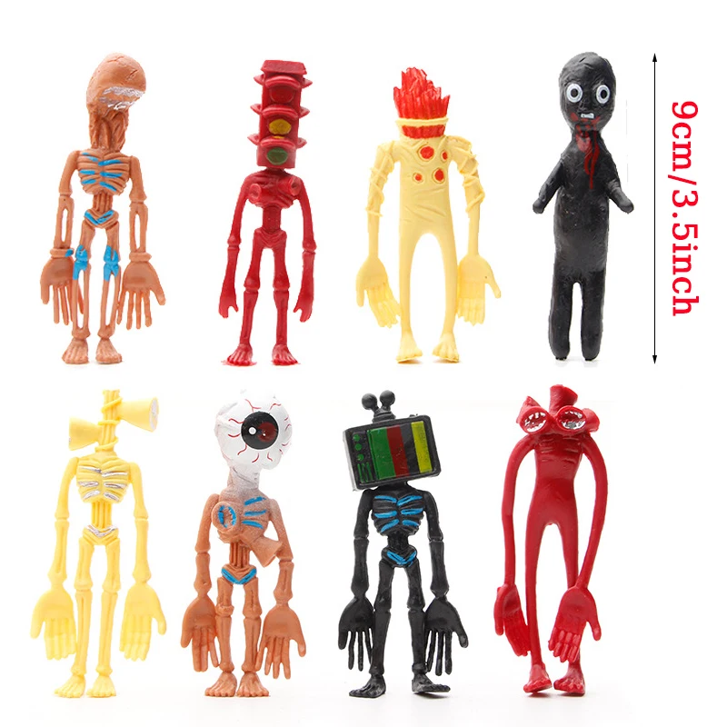 1/3Set Figurine Cosplay 8pcs Action Figures Cartoon Sirenhead Figurines Urban Legendary Foundation Models Horror Scary Halloween