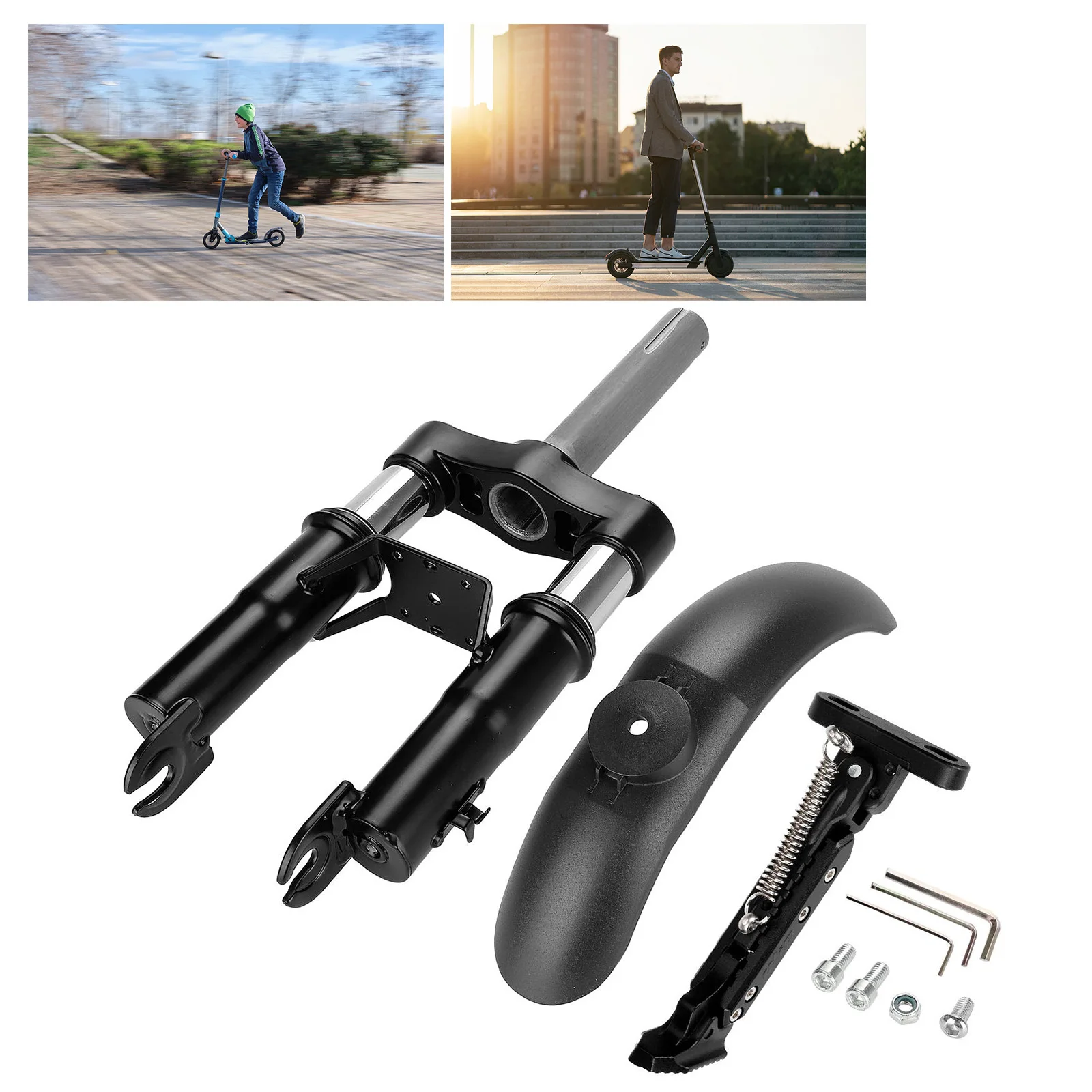 Electric Scooters Shock Absorber with Adjustable Kickstand and Mudguard for Xiaomi M365 Pro Pro2 Electric Scooter