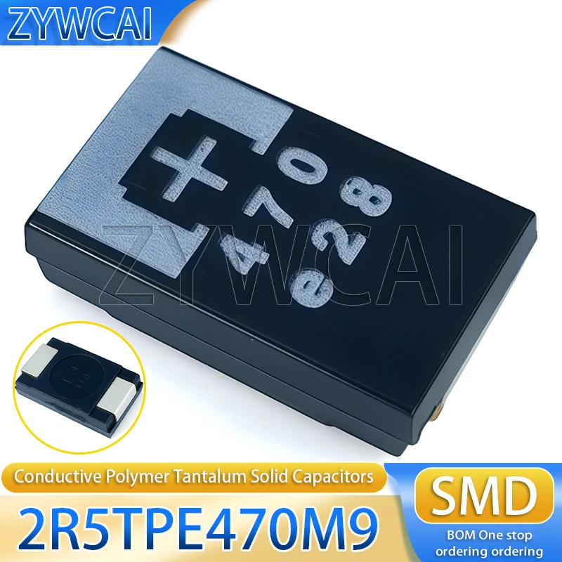 

2R5TPE470M9 patch 2.5V 470uF D-type thin type 7343 polymer tantalum capacitor conductive polymer tantalum solid capacitor