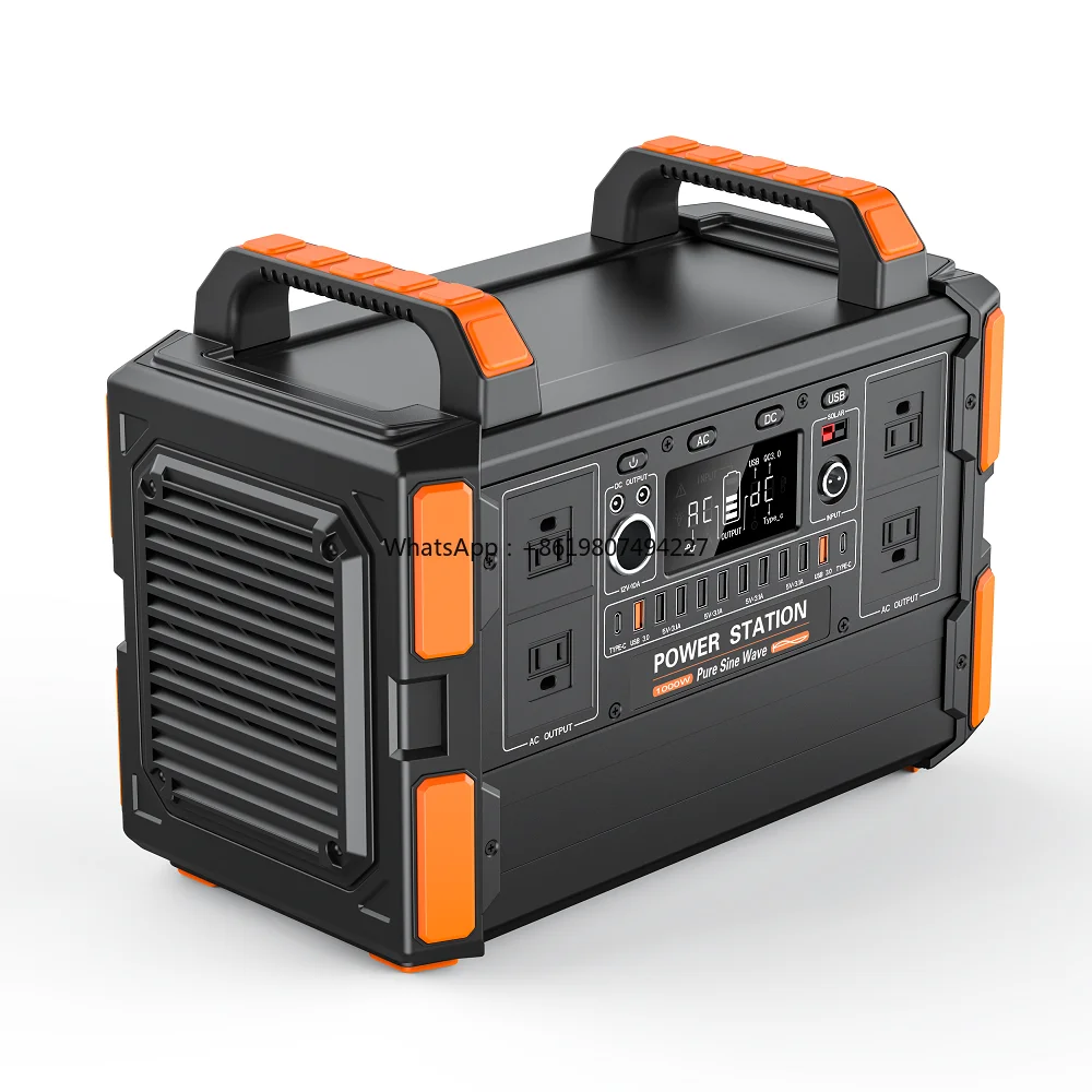 Portable 1200 & 2000 Watt Camping Power Supply 2000W Home Solar Generator with Flashlight for Household Outdoor Car Power Source