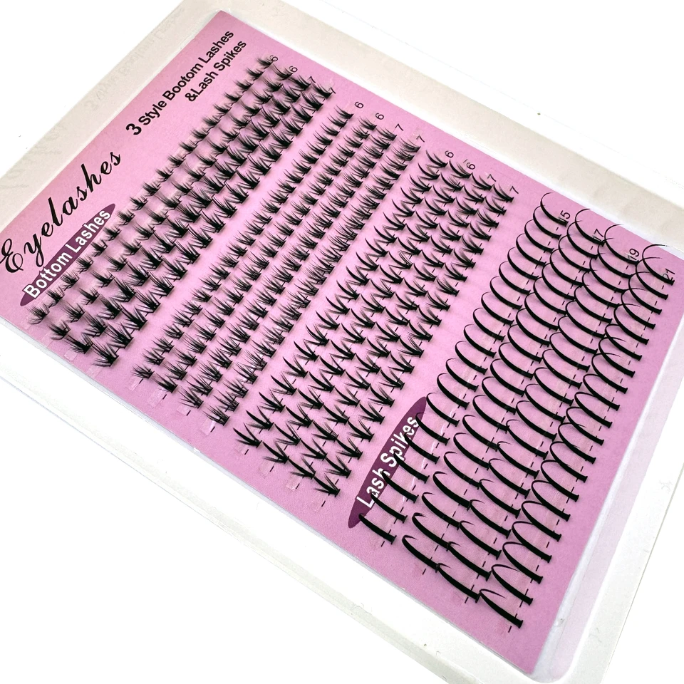 16 Filas de Pestañas Inferiores (6-7mm) y Púas (15-21mm) Mezcla DIY Extensiones Delicadas Individuales Herramientas 3