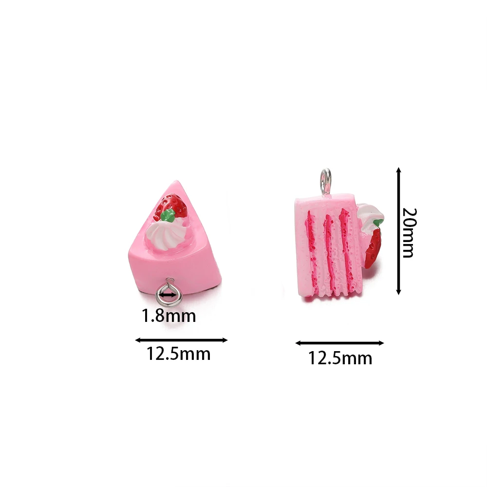 5pcs/lot Resin Cake Shape Pendant Colorful Cute Charm Pendants for DIY Necklace Bracelet Jewelry Making Accessories 