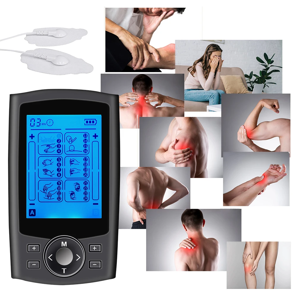 Electric 24 Models Tens Acupuncture EMS Muscle Stimulator Body Massage Digital Pulse Therapy Dual Output Massager Health Care