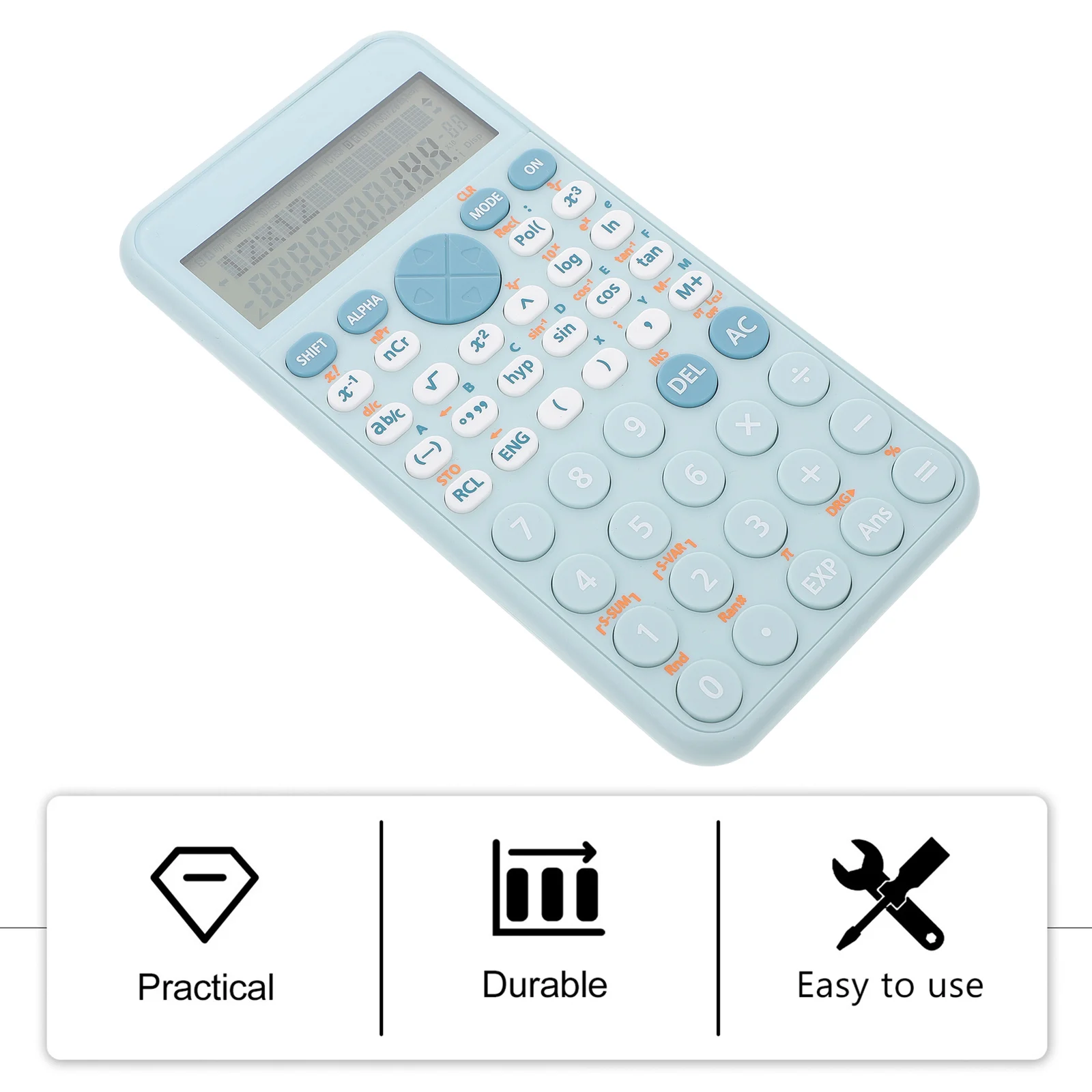 

Scientific Calculator Large Screen Blue Portable for College Student Accounting Competition Office Use Electronic Calculator
