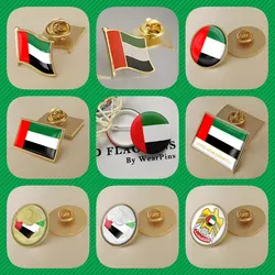 United Arab Emirates Map Flag National Emblem Brooches Badges Lapel Pins