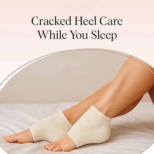 Fuzzy Moisturizing Heel Socks - Soften Dry Cracked Heels Overnight - Lightweight, Insulated, Moisture-Locking for Dry Cracked Heels, Overnight Spa Sleep Repair, Reusable for Men
