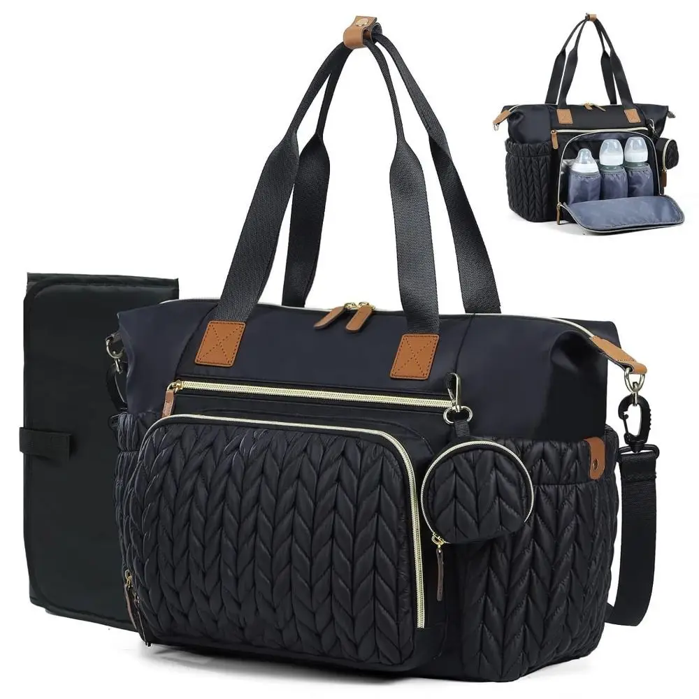 large-capacity-diaper-bag-tote-with-changing-pad-adjustable-shoulder-strap-baby-bag-with-pacifier-case
