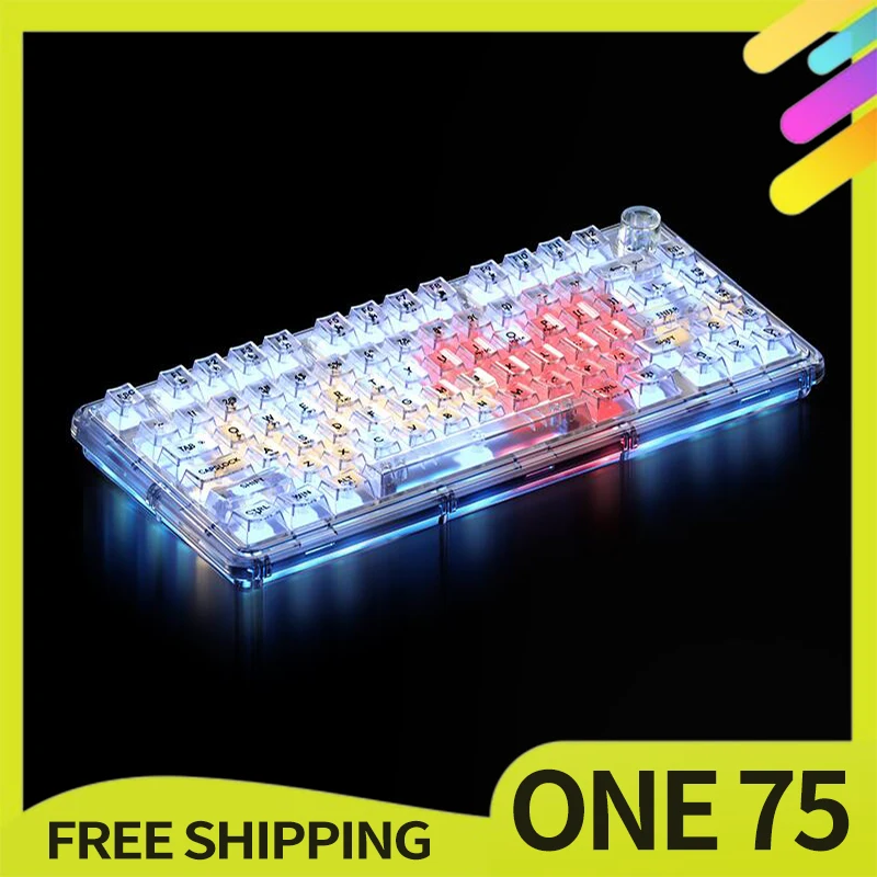 

Weikav One 75 Mechanical Keyboard 2.4g Three-Mode Transparent Keyboard 75% Rgb Custom Knob Wireless Keyboard For Computer Gifts