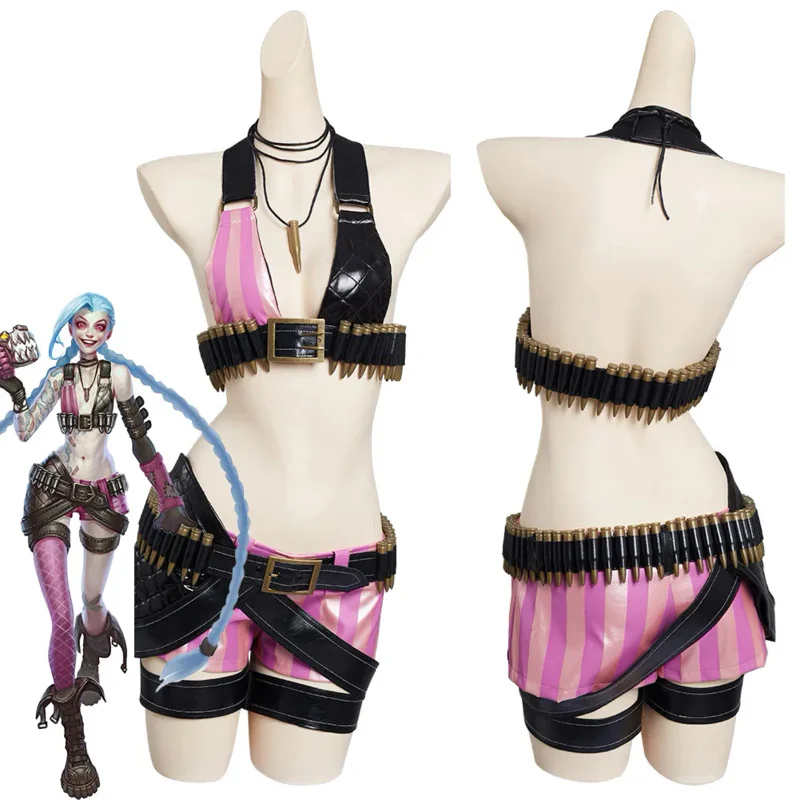 

LoL Jinx Skin Cosplay Costume Outfits Halloween Carnival Suit