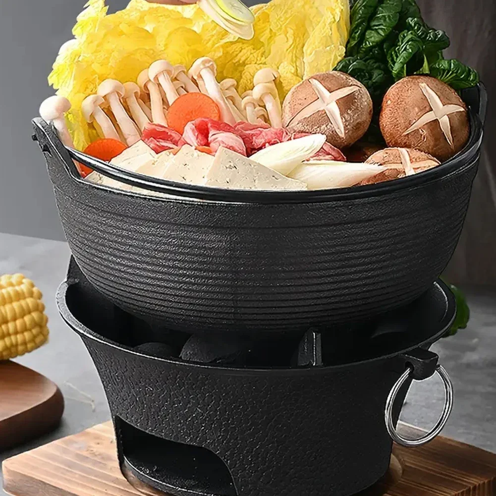 

1pc Tabletop Grill Stove Stainless Steel Barbecue Grill Round Cast Iron Charcoal Stove for Family Gathering Bbq Party