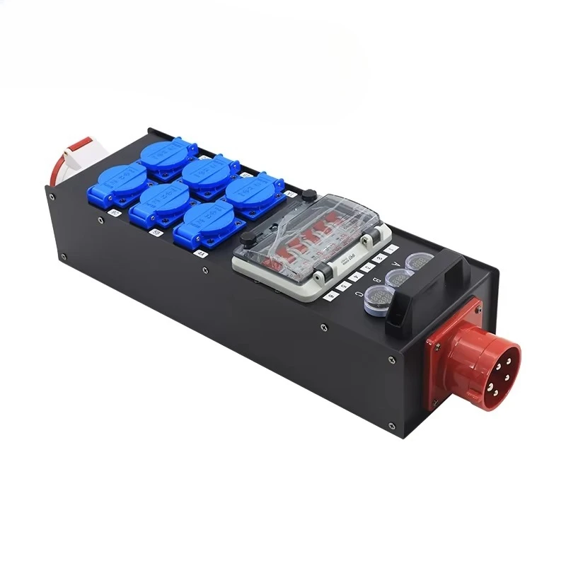 

32A 5-pin in and out 6-way 16A waterproof European output power splitter