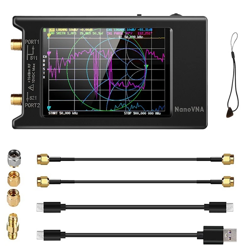 Nanovna-H Vector Network Antenna Analyzer 10Khz-1.5Ghz MF HF VHF UHF With Shell SD Card Slot Digital Nano VNA-H Tester