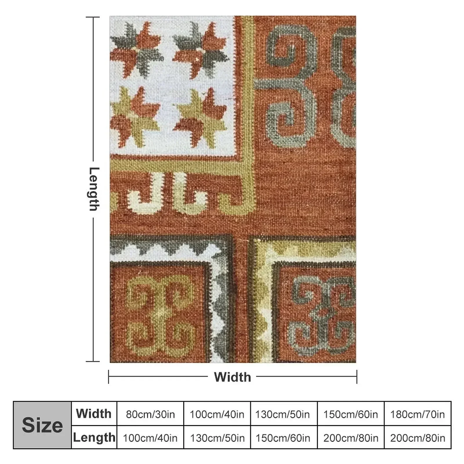 Decorative Caucasian Kilim, Navaho Weave, Woven Textile Throw Blanket For Baby Plush halloween sofa bed Cute Soft Blankets