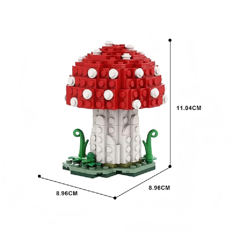 MOC- 145942   الفطر الجسيمات الصغيرة الإبداعية سلسلة نموذج لغز الصبي فسيفساء بناء الالعاب العملاقة هدية الحلي