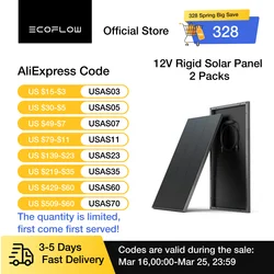 ECOFLOW  100W 12V Solar Panels, High Efficiency Monocrystalline PV Modules, IP68 Waterproofing, Ideal for RV& Marine Rooftop