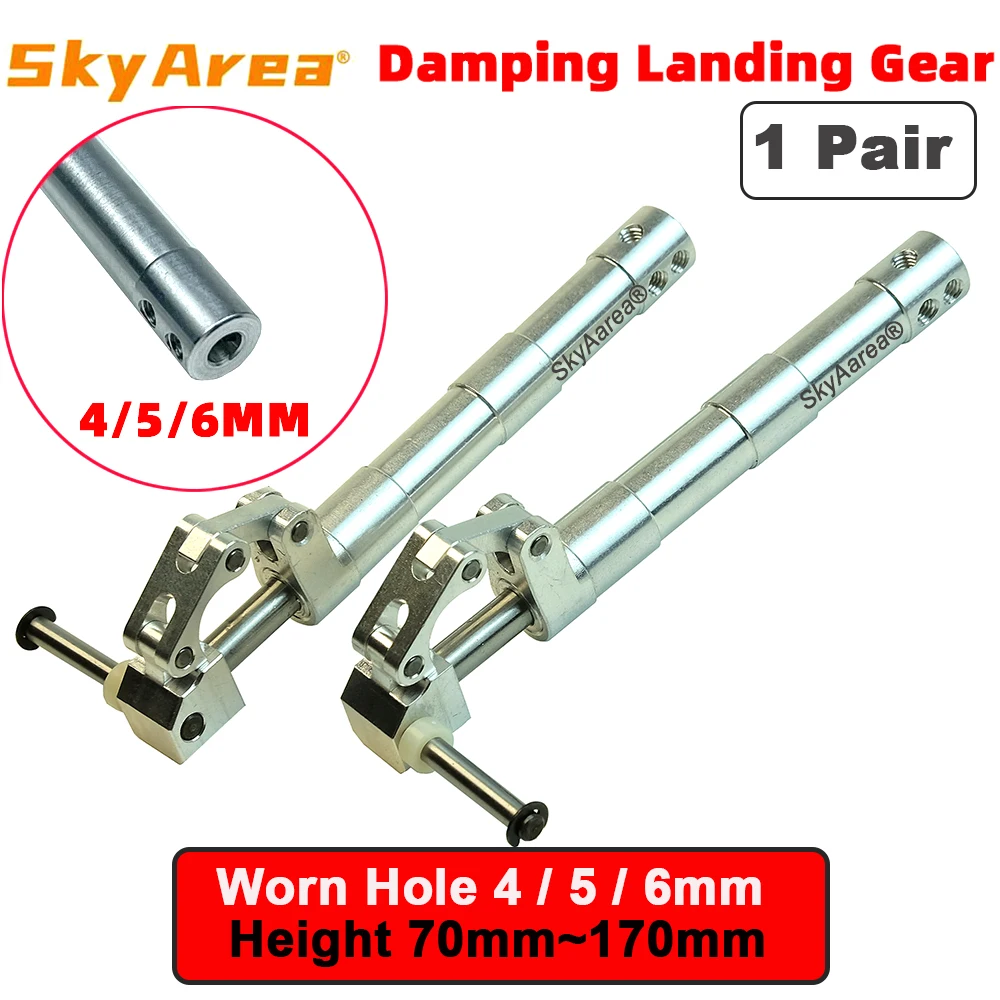1 piar buraco 4/5/6mm altura 70mm a 170mm mola de amortecimento traseiro ajoelhado trem de pouso retrair 3-4kg rc modelo aeronave jato edf avião