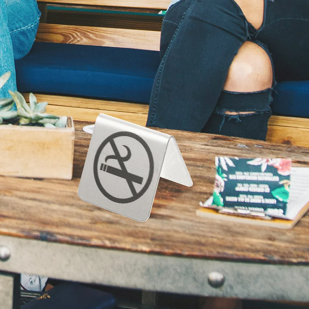 ممنوع التدخين علامة على الوجهين الفولاذ المقاوم للصدأ مكتب الجدول خيمة بطاقة غير التدخين شعار مطعم مكتب فندق مستشفى