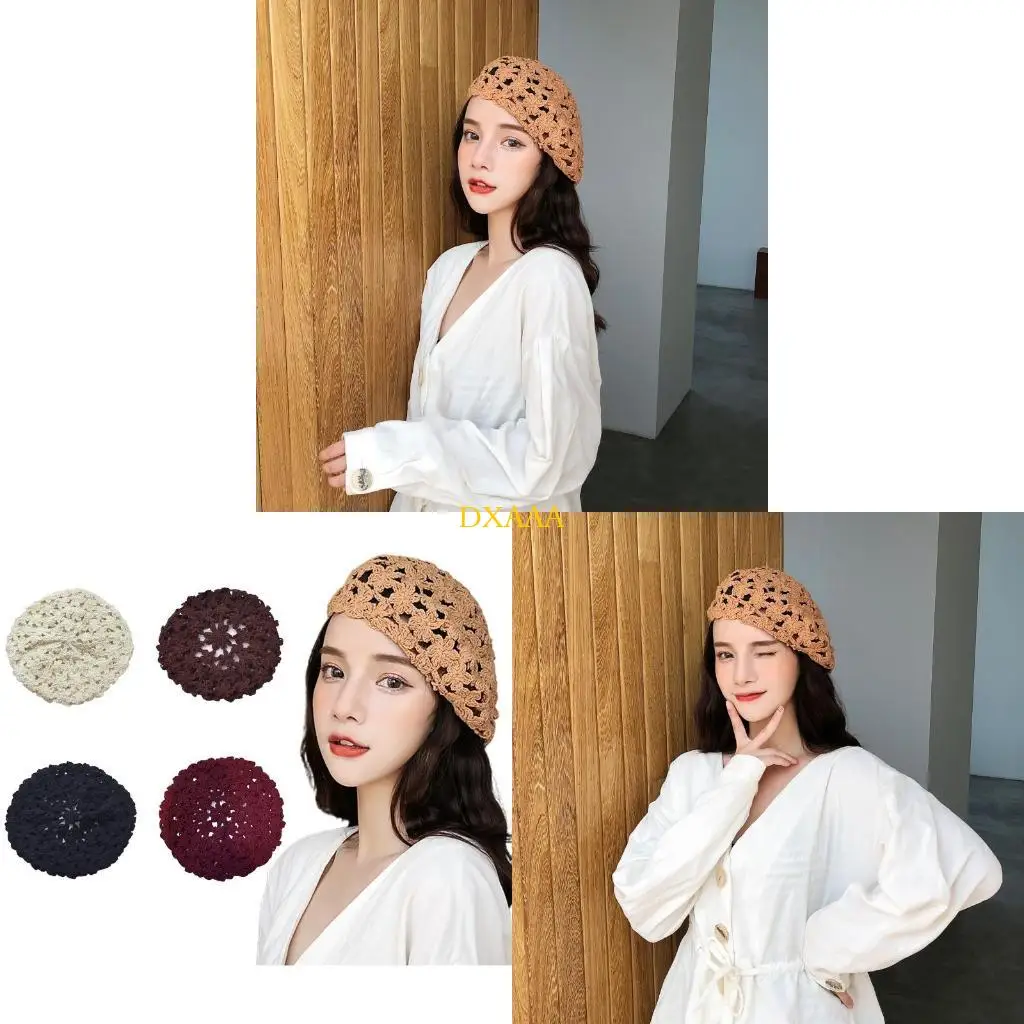 

DXAA Литературная тыква Шляпа Шапка-бини Вязаный крючком Берет Художник Шляпа Подарок на День Святого Валентина