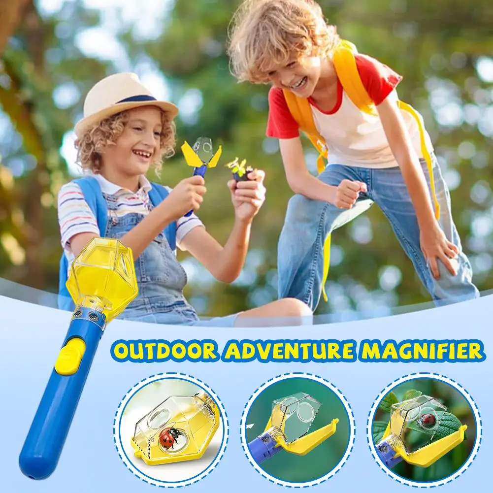 Attrape-insectes portable avec loupe 6X, boîte d'observation pour exploration en extérieur, attrape-insectes multifonctionnel pour enfants, piège à insectes