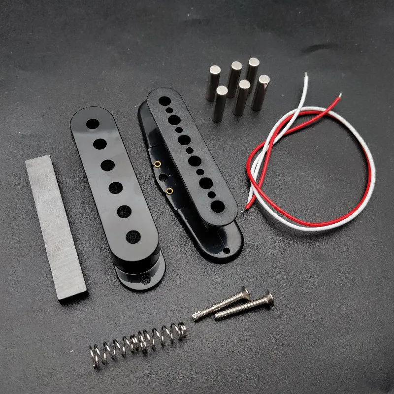 ST Electric Guitar DIY Parts Kits for Making Guitar Pickup Single Coil Pickup Bobbin/Cover/Ceramic Bar/Cable/Pole Mutil Color