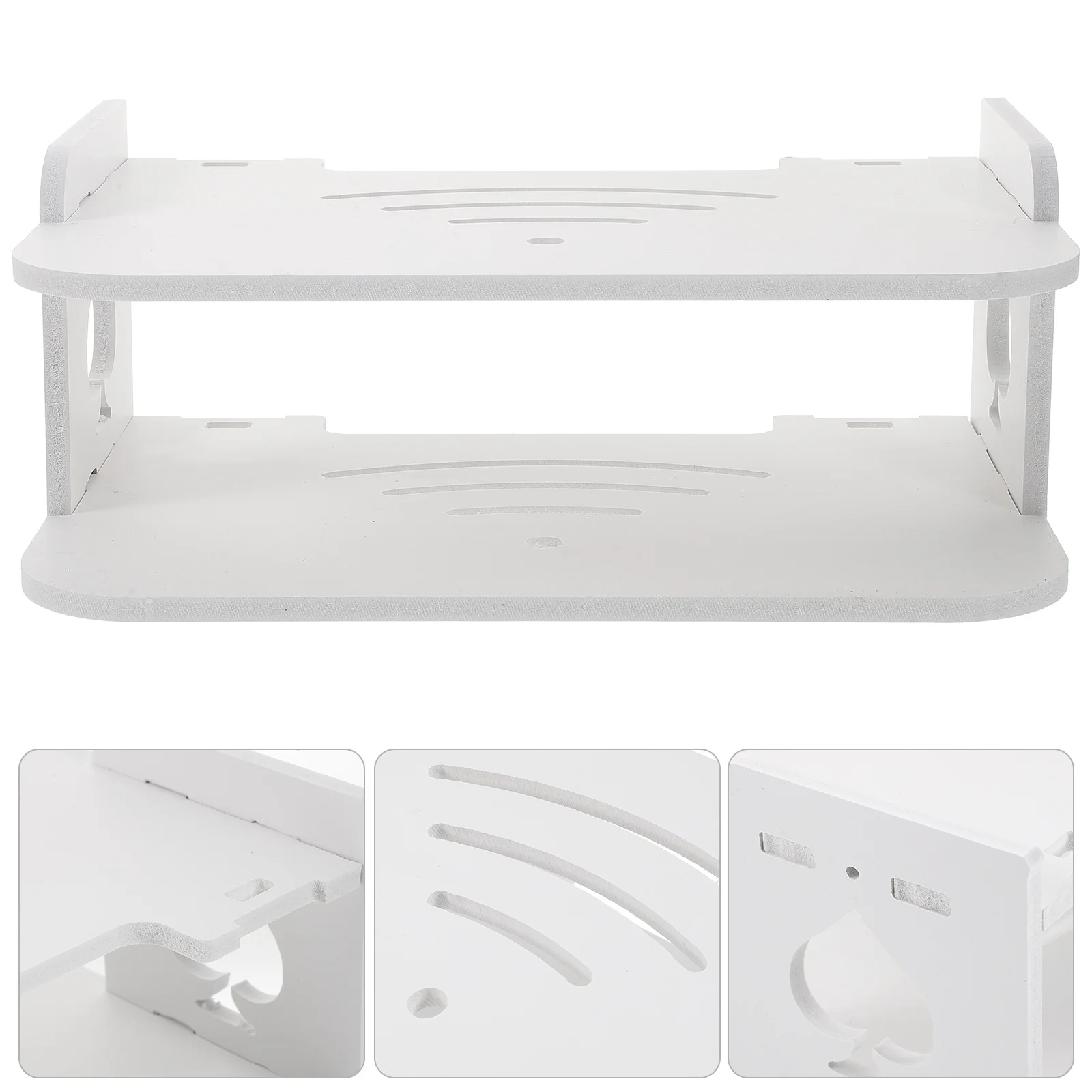 ชั้นวางเราเตอร์ติดผนัง ดีไซน์ระบายอากาศไม้ ช่วยระบายความร้อน เหมาะสำหรับห้องนั่งเล่น ห้องนอน ชั้นวางติดผนังขนาดเล็ก