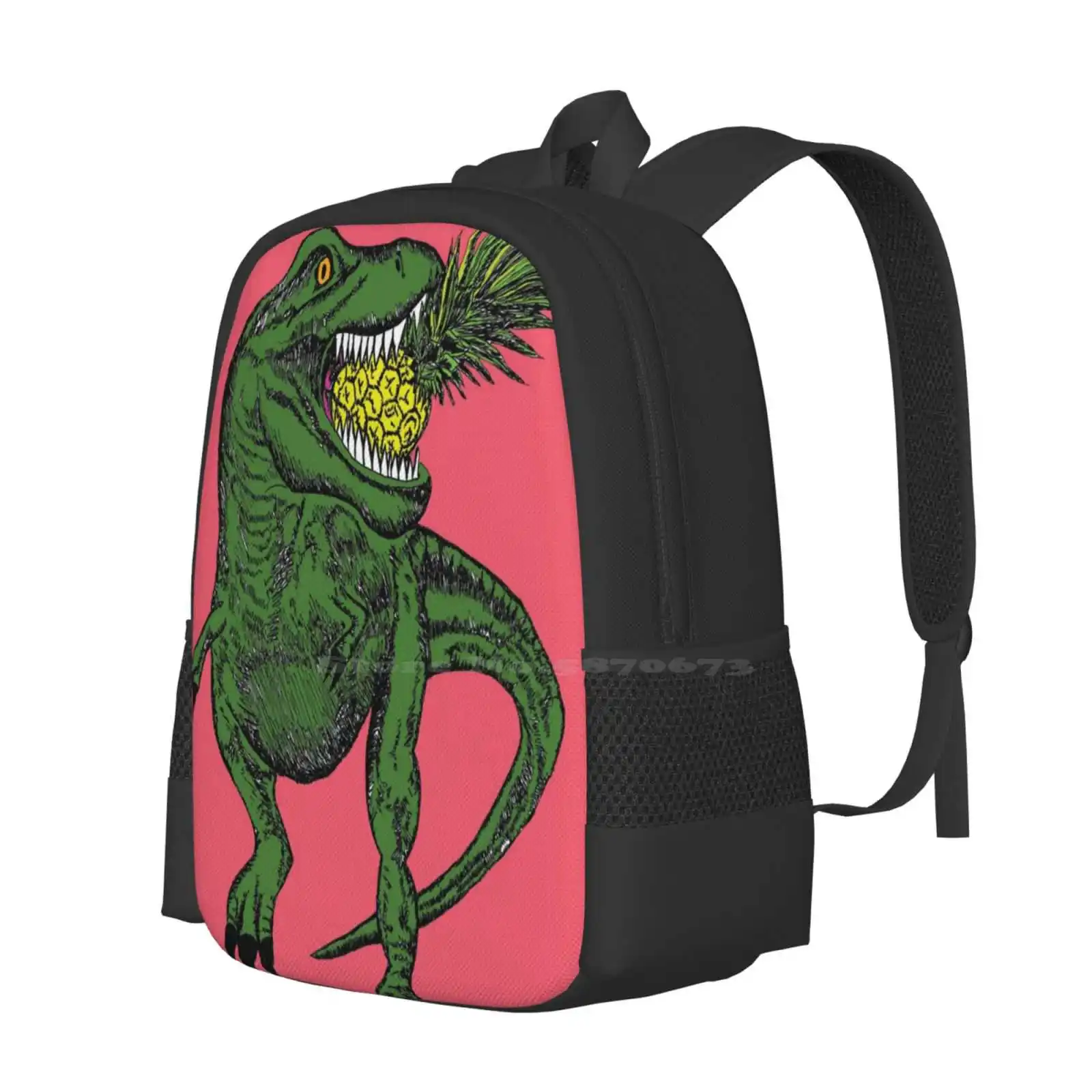 Dinosaur 3D Print Design Backpack Student Bag T Rex Tyrannosaurus Rex Panda Drawings Line Drawing Dinosaur Drawing Childrens