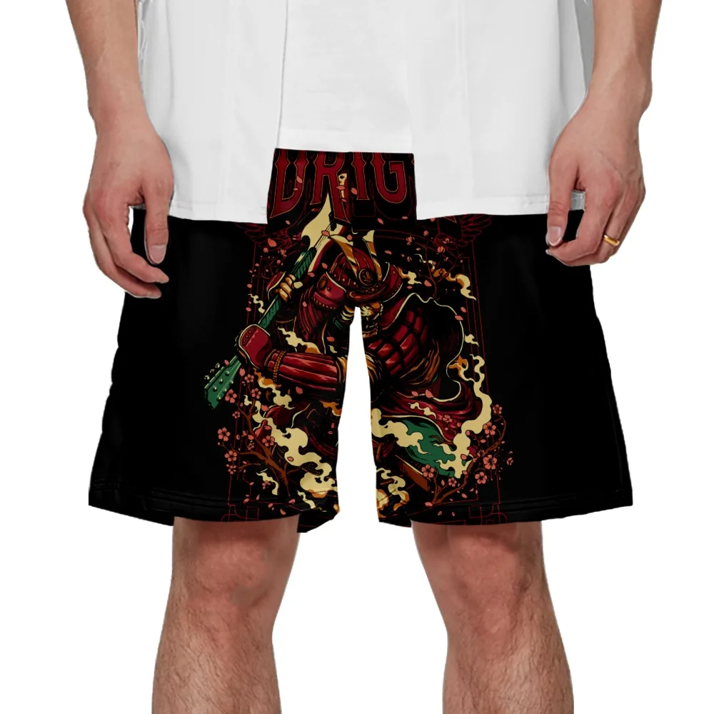 Summer Black Tiger Print Short Pants Men Hawaiian Beach Wear Fashion Casual Running Shorts