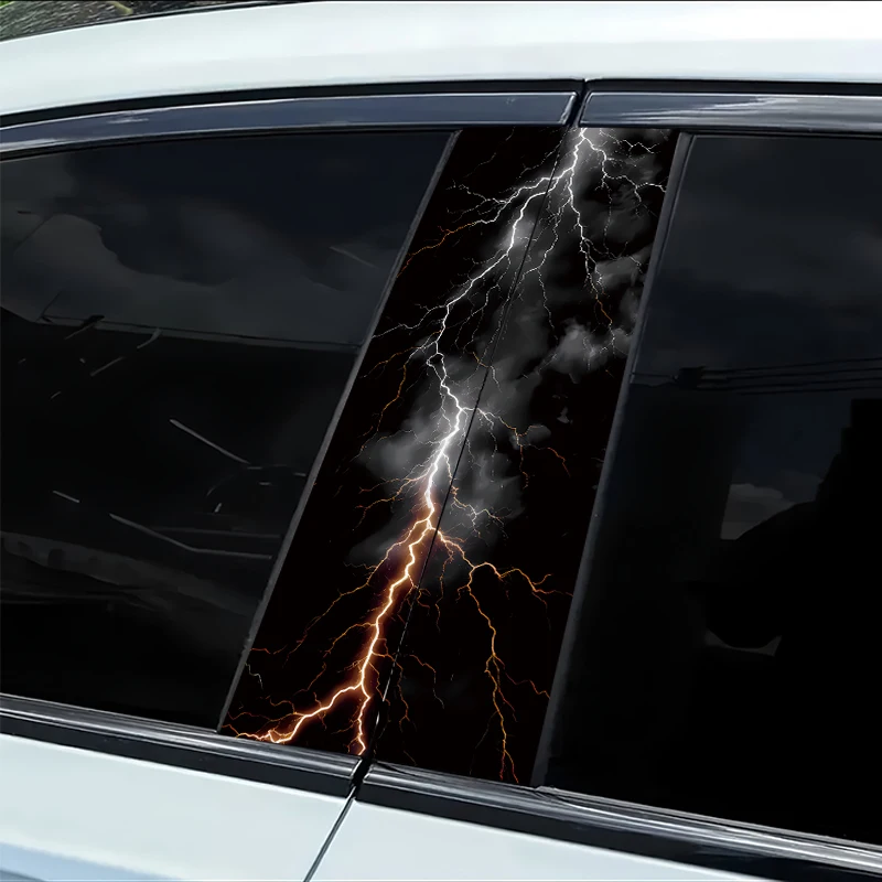 

2 штуки автомобильных наклеек на B-стойку, защитная пленка из материала Lightning Smooth с защитой от царапин.