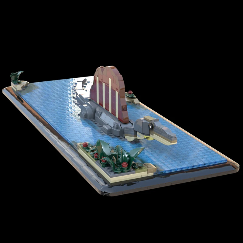 

1295 шт. MOC динозавры плавание спинозавр динамическая водная сцена сборка DIY модель строительные блоки игрушки на день рождения подарок