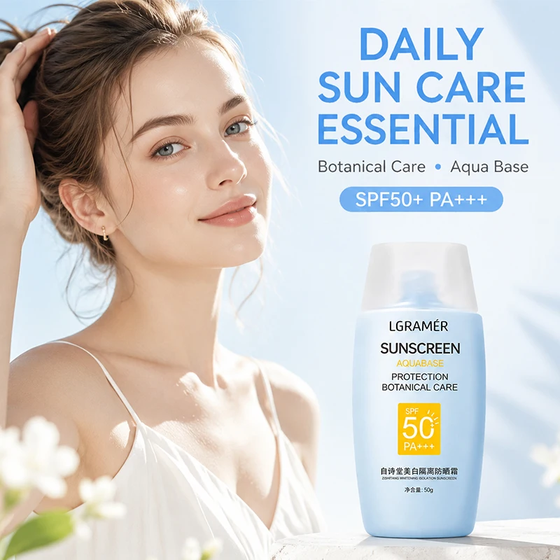 SPF50+ High Protection Sunscreen Lotion Lightweight Oil Control Brighten Tone Hydrating Face Body Sunblock For Women Daily Care