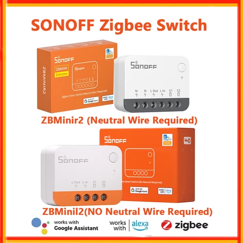 SONOFF ZBMinir2 ZBMinil2 Extreme Zigbee Mini interruptor inteligente (NO) Cable neutro requerido Control de relé de separación de hogar inteligente a través de eWelink