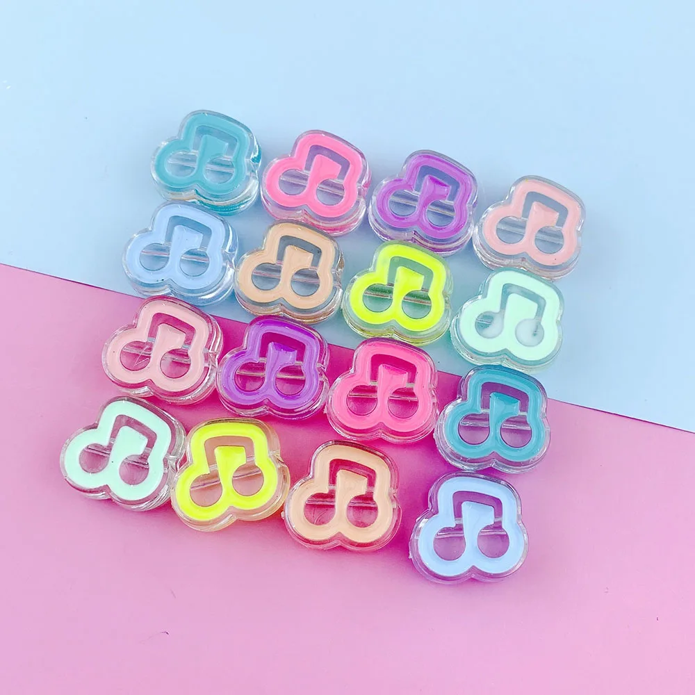 10Pcs 23*21*9mm Acrylic Musical Note Beads Transparent Color Drop Oil Charm Beaded For Jewelry Making DIY Phone Chain Bracelet