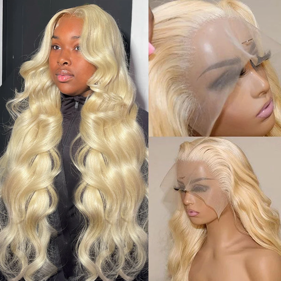 30 Inch Body Wave Blonde 613 Lace Front Wigs Brazilian 13x4 Hd Lace Frontal Wig Transparent Pre Plucked Human Hair For Women